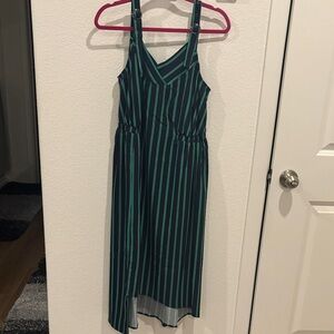 Green Striped Women's Dress